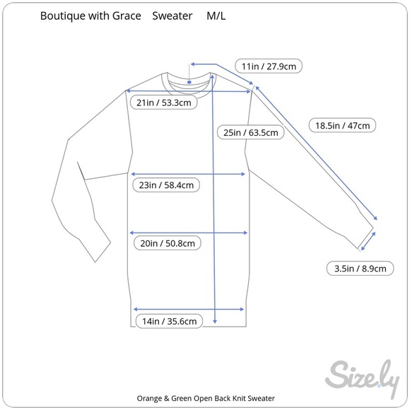 NWT Gorgeous Orange & Green Striped V-Neck Open Back Knit Sweater - Picture 8 of 8